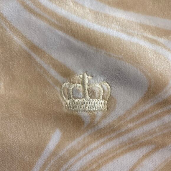 Juicy Couture Cream and White Zip‎ Up Crop Hoodie Sweatshirt size XL - Picture 4 of 8